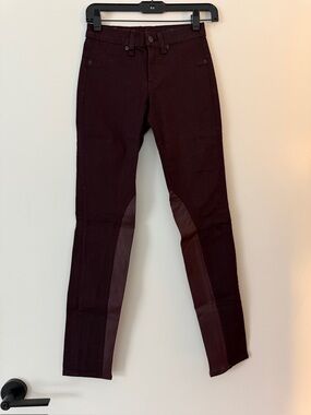 Rag & Bone burgundy & leather straight leg pants - size 24 NEW!